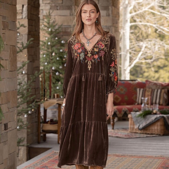 taline velvet boho midi dress Johnny Was | Dresses | Nwt Johnny Was Taline Velvet Dress